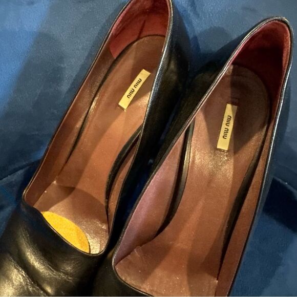 1990s Miu Miu Black High Heels. Size 41 - Picture 3 of 15